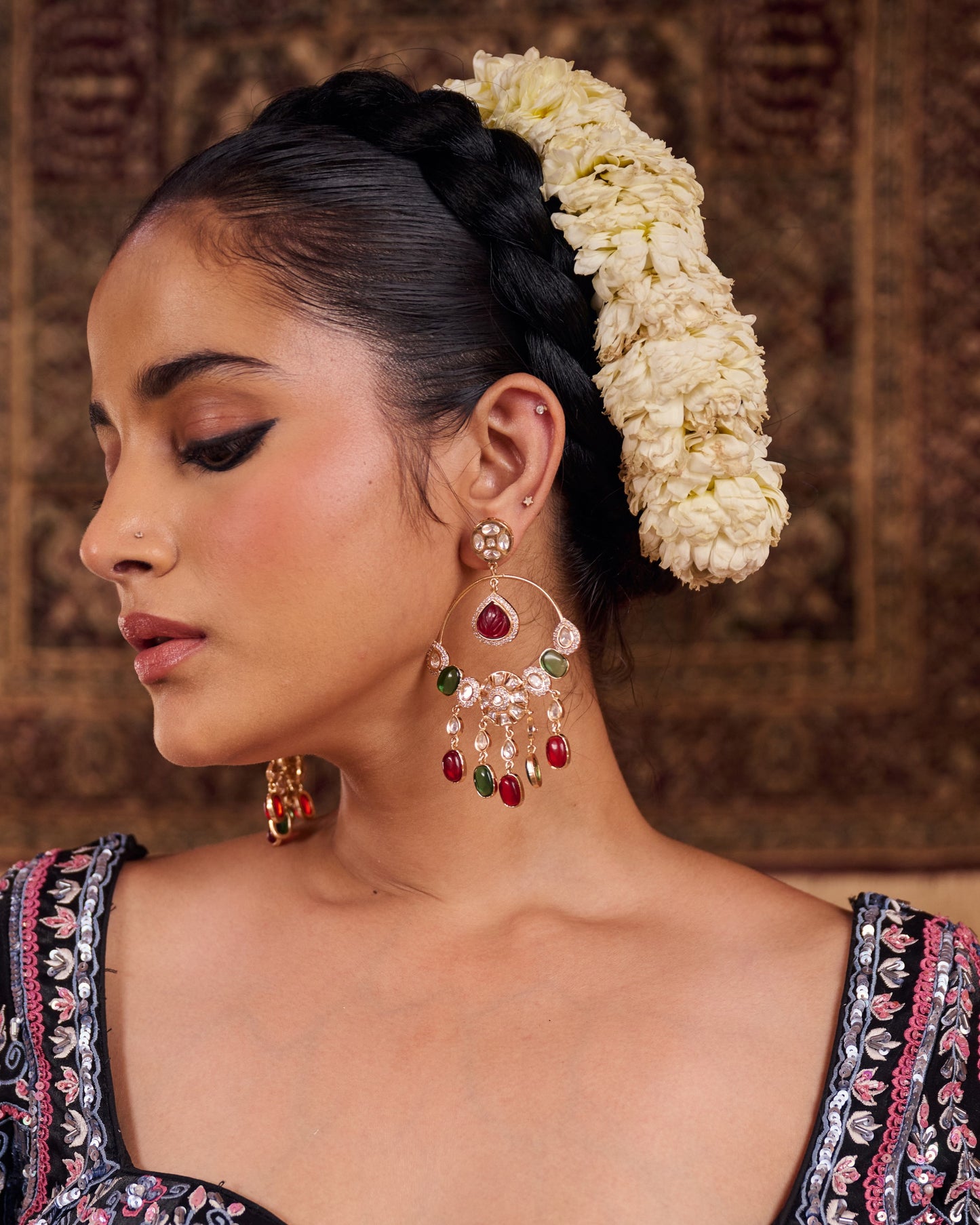 Chitrangda Polki Chandbali Earrings