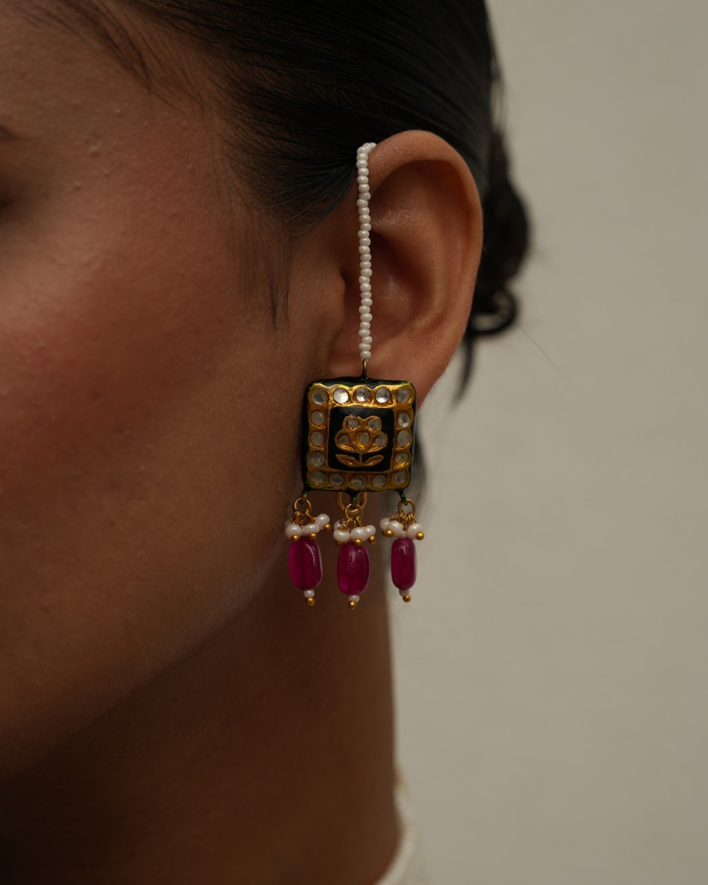 Rajwada black meenakari choker set