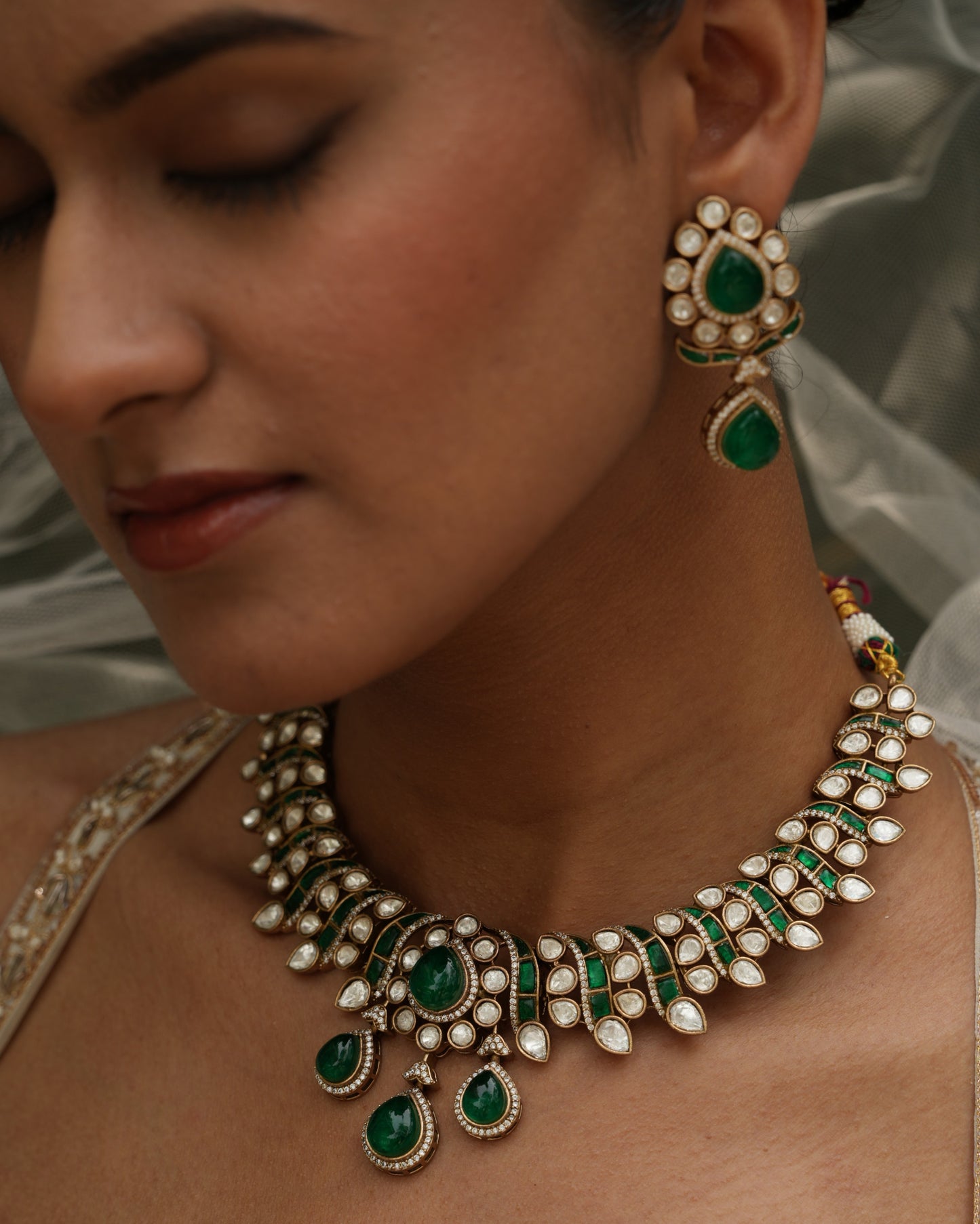 Nalini Emerald Moissanite Necklace