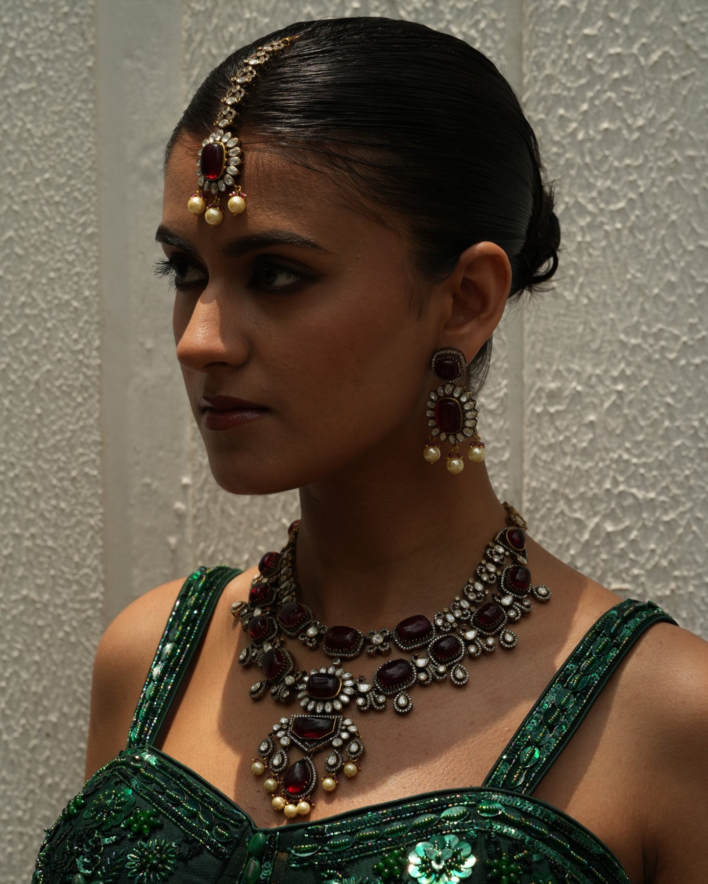 Chandrakala Ruby Moissanite Haar