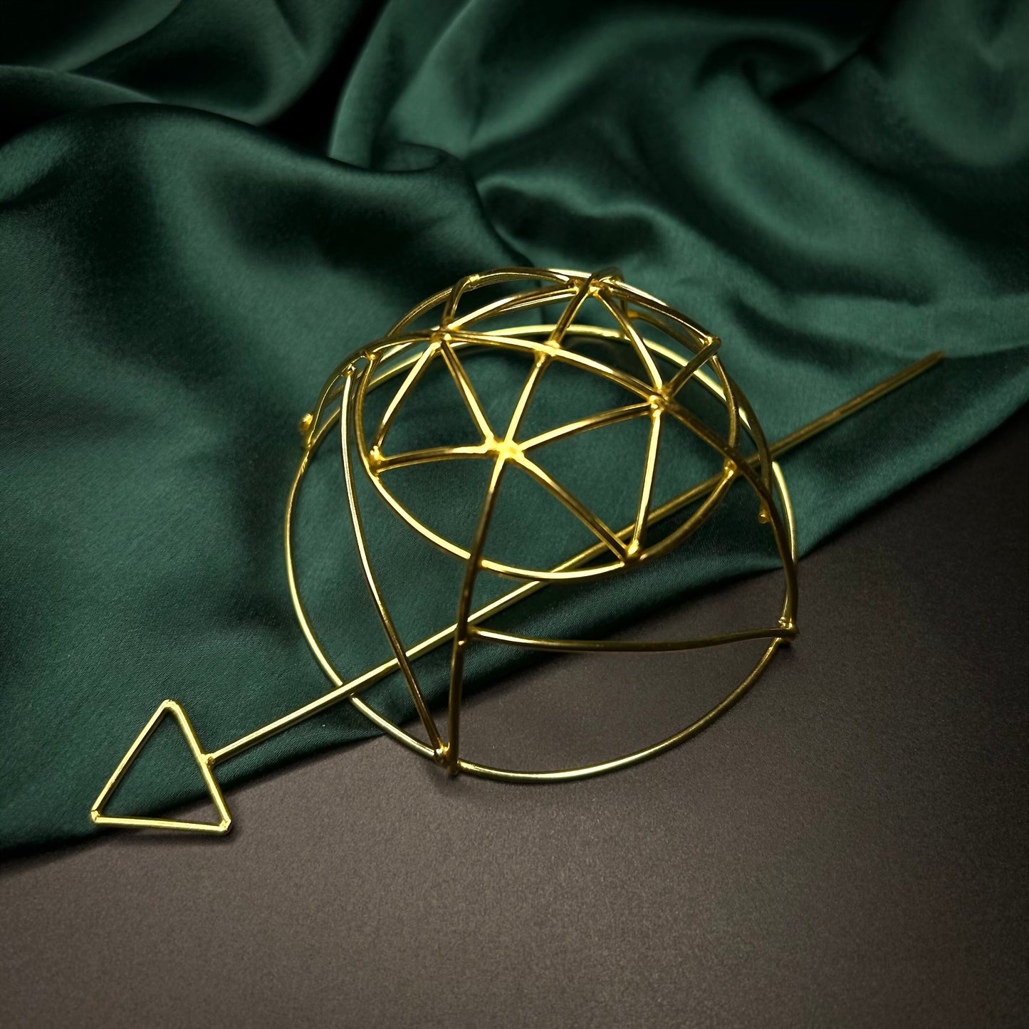 Nissa gold brass hair bun web set