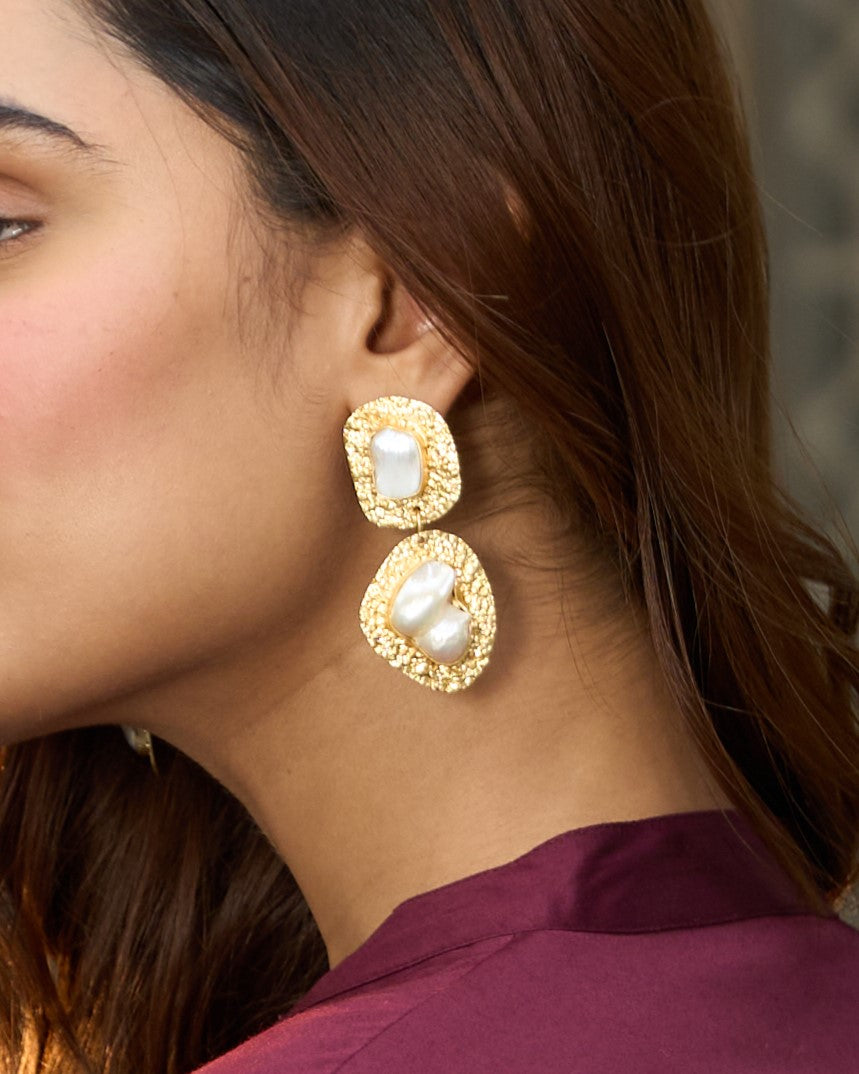 Kalyani white mother of pearls earrings