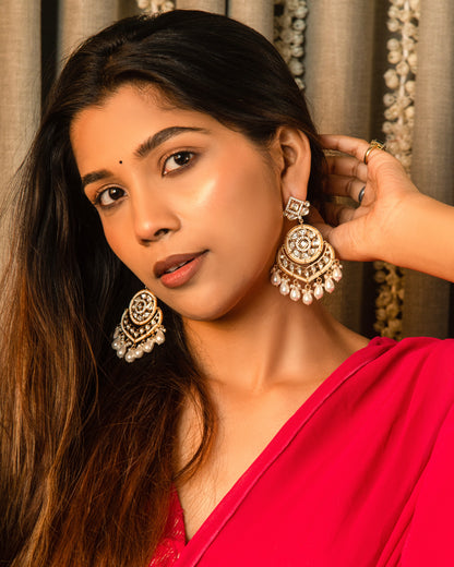 Rohini Moonlit Polki Gold Earrings