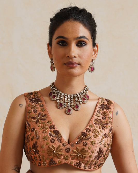 Gulbahar Ruby Drop Choker