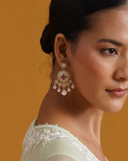 Sumukh Offwhite Dreamer Ruby Earring