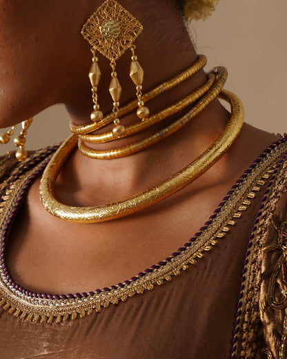 Phillaur gold handcrafted floral brass hasli