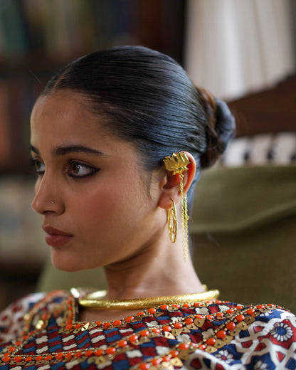 Phillaur gold handcrafted floral brass hasli