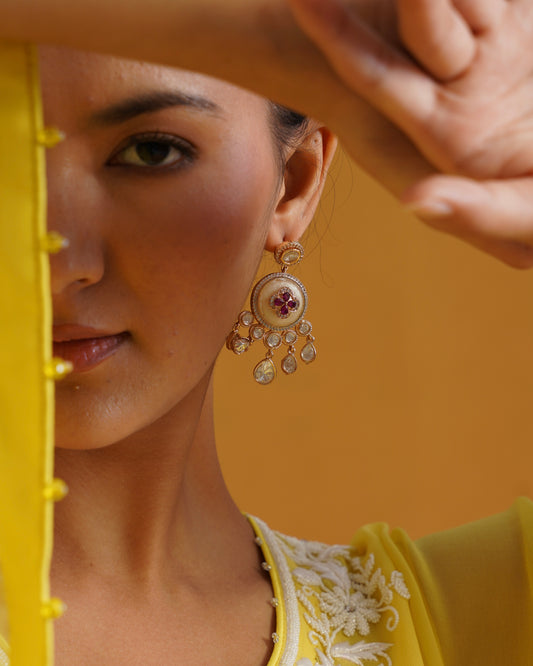 Sumukh Offwhite Dreamer Ruby Earring
