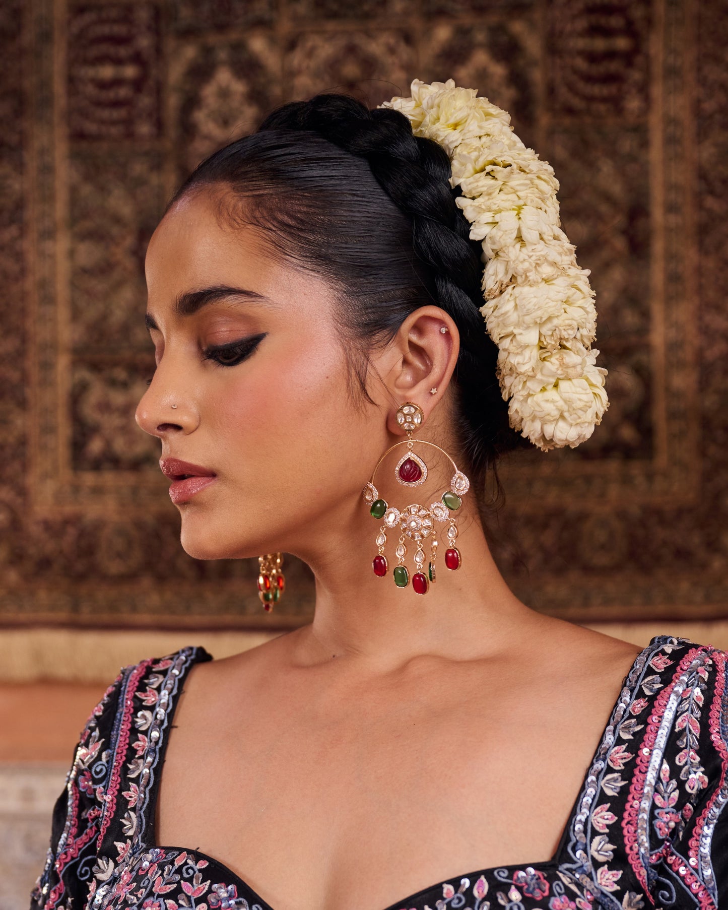 Chitrangda Polki Chandbali Earrings