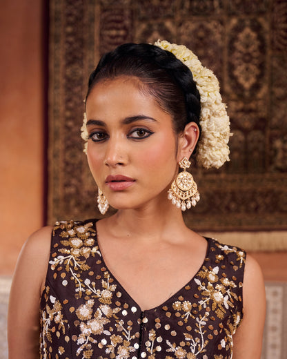 Rohini Moonlit Polki Gold Earrings