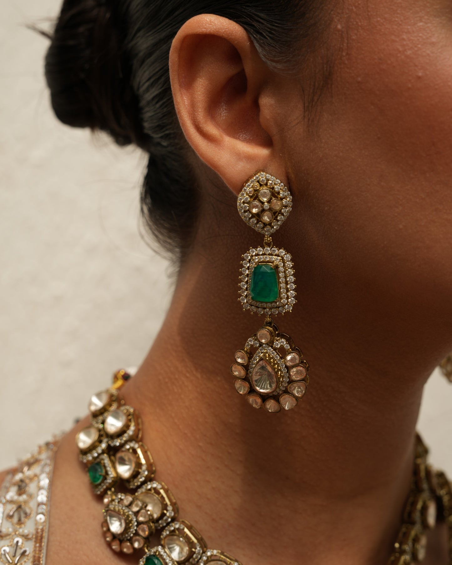 Padmavati Emerald Layered Polki Necklace