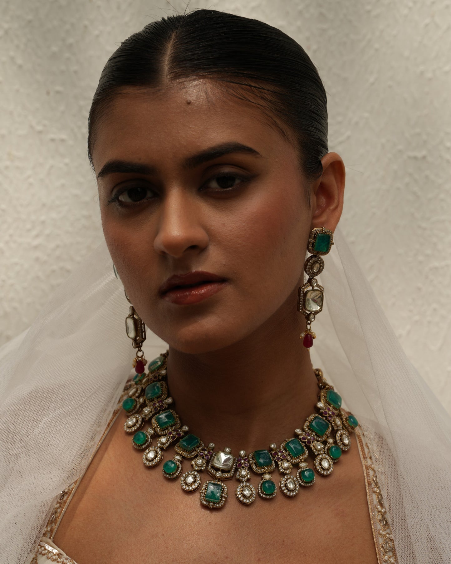 Kumudini Emerald Polki Necklace