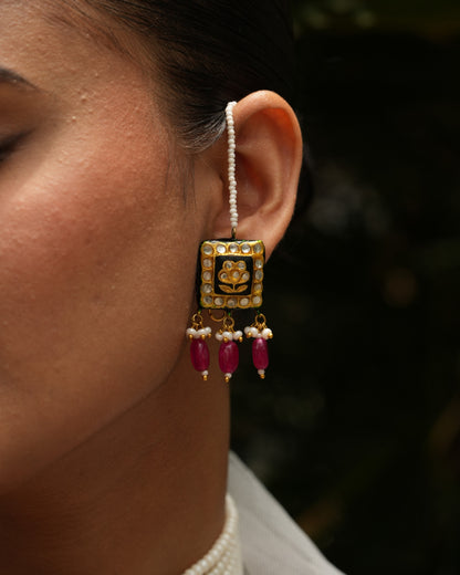 Hoor black meenakari kundan choker set