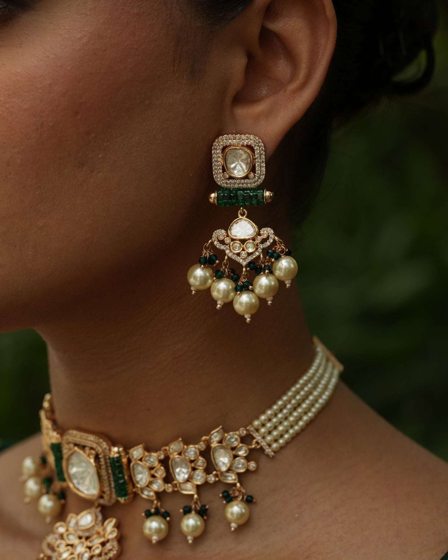 Tarangini Emerald Polki Choker Necklace