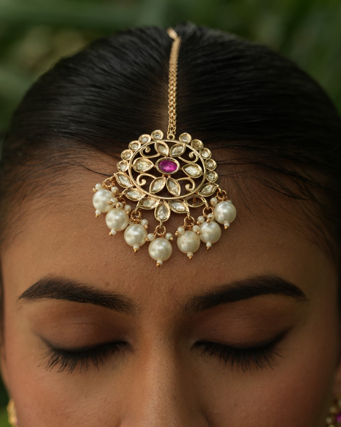Sundari Jadau Polki Tikka Earrings Set
