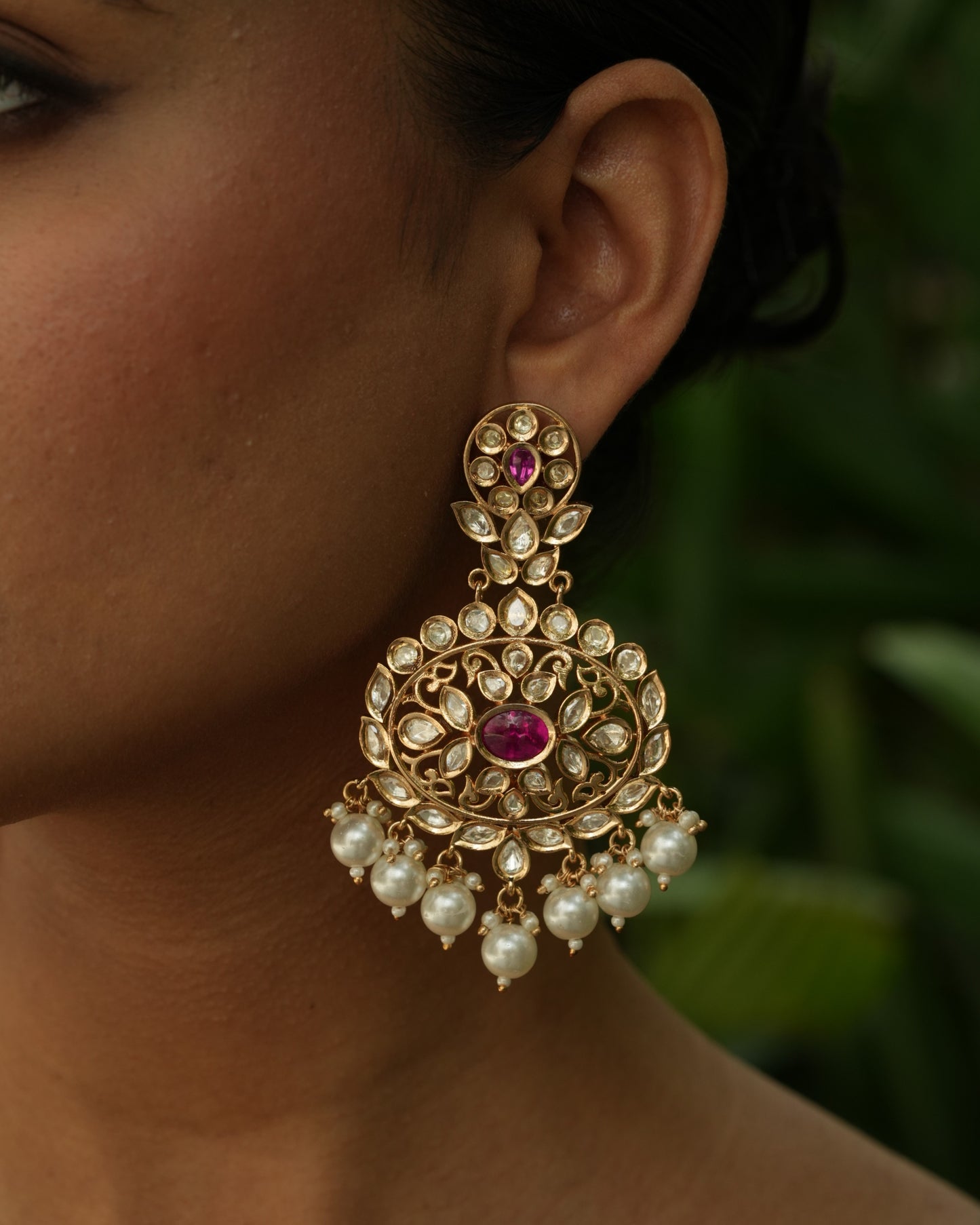 Sundari Jadau Polki Tikka Earrings Set