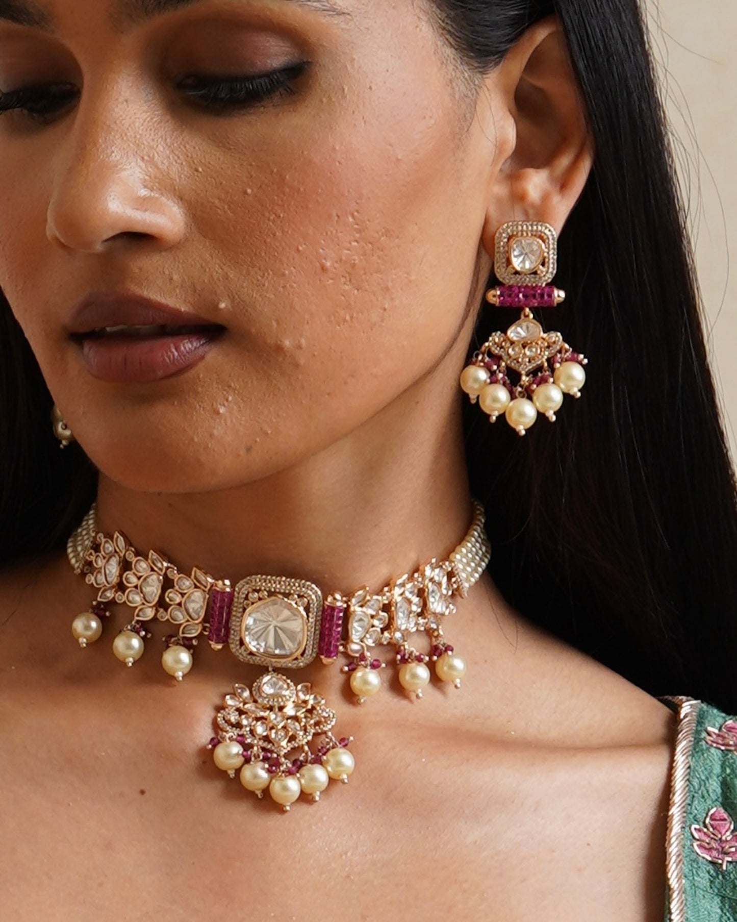 Tarangini Ruby Polki Choker Necklace