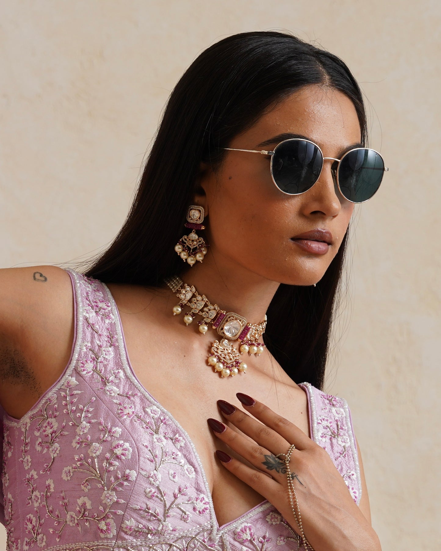 Tarangini Ruby Polki Choker Necklace