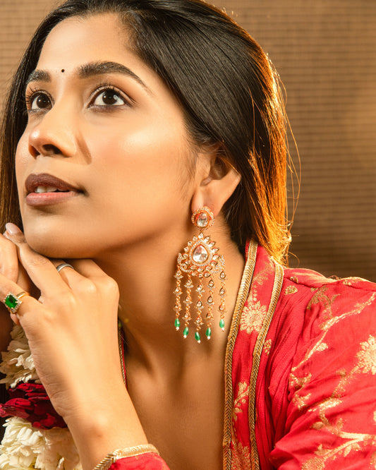 Bougainville Emerald Polki Earrings