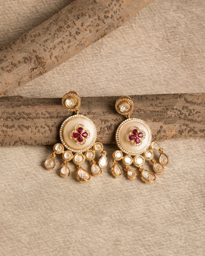 Sumukh Offwhite Dreamer Ruby Earring