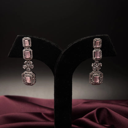 Amaltas Blush Pink American Diamond earrings with Starling Stone
