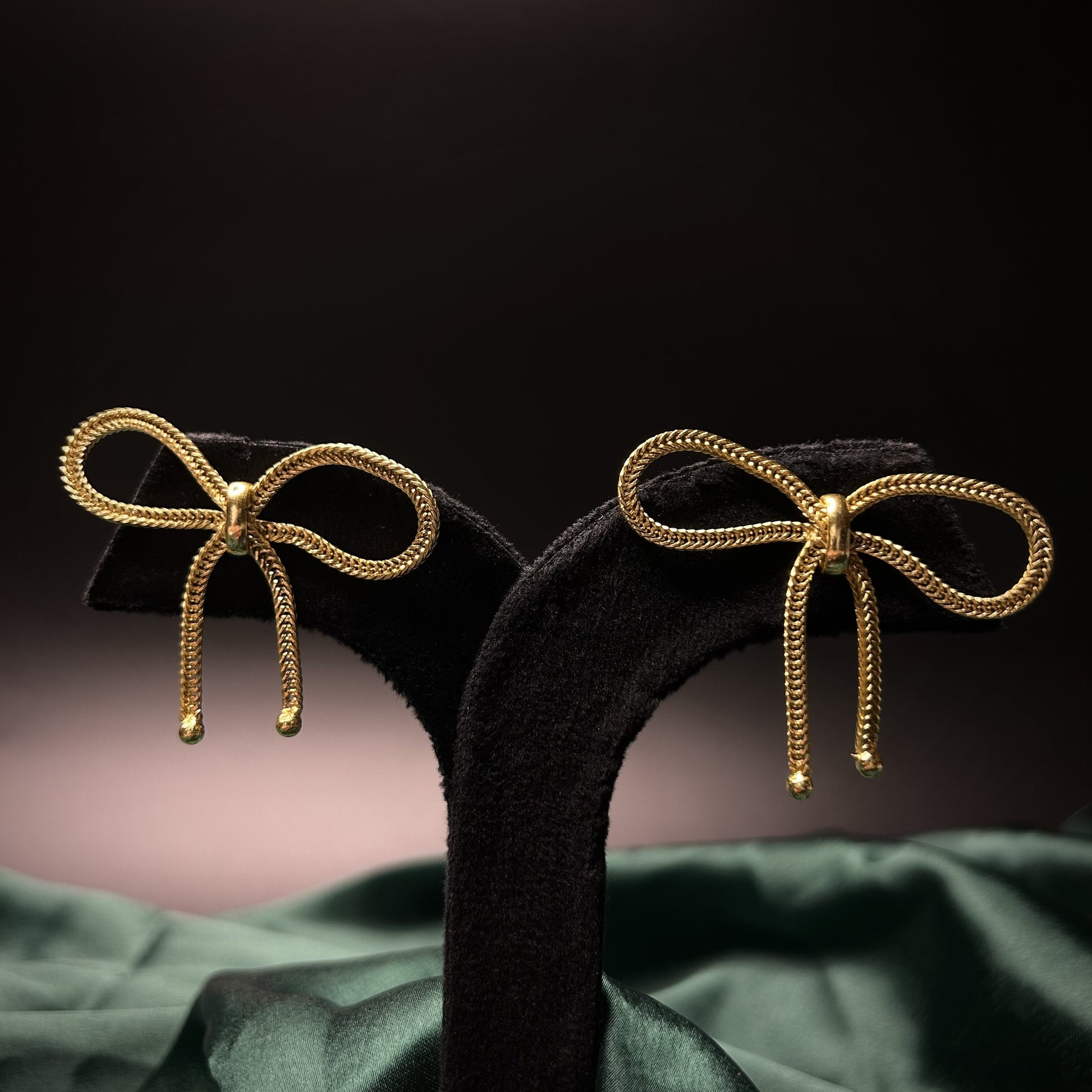 Amy Bow Gold Brass Earrings