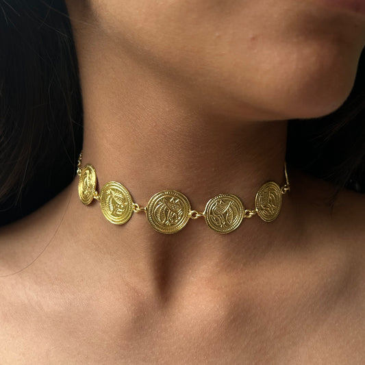 Ginni gold choker set