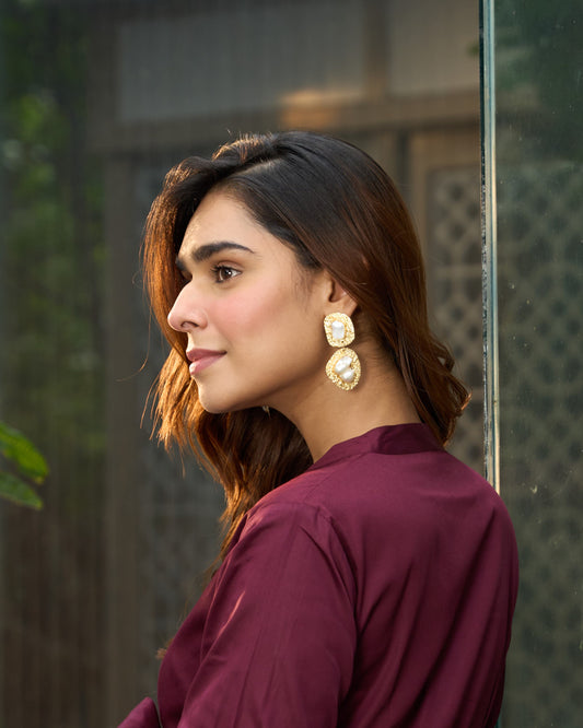 Kalyani white mother of pearls earrings